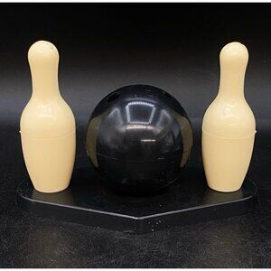 Bowling Ball Pins Salt & Pepper Plastic Sugar Novelty READ